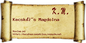 Kecskés Magdolna névjegykártya