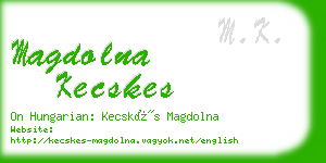 magdolna kecskes business card